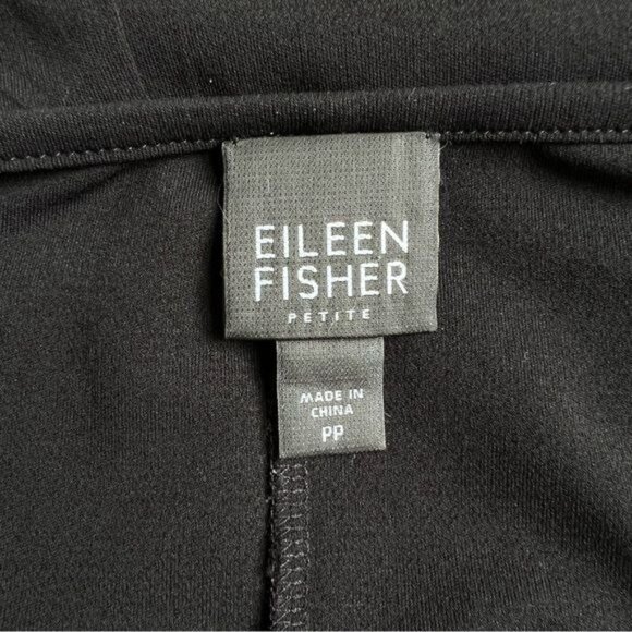 Eileen Fisher Pintuck Front Silk Top in Black - PP - Picture 5 of 6
